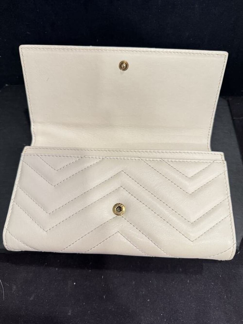 Gucci GG Marmont Continental Wallet in Cream 345820